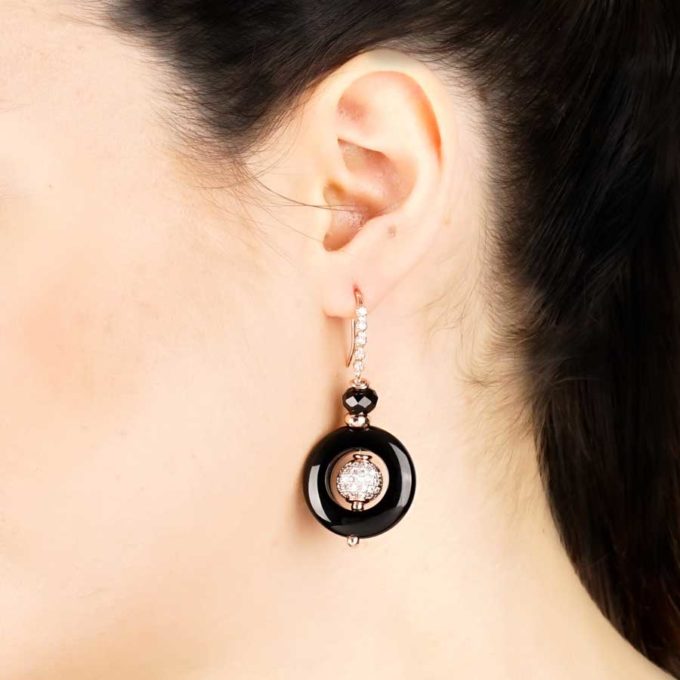 boucles d'oreilles pour femme yara onyx cercle pour femme en tunisie bijoux