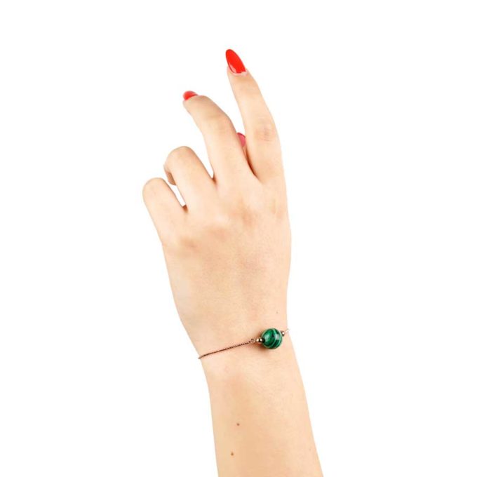 Bracelet intemporelle pour femme en pierre de malachite